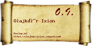 Olajkár Ixion névjegykártya